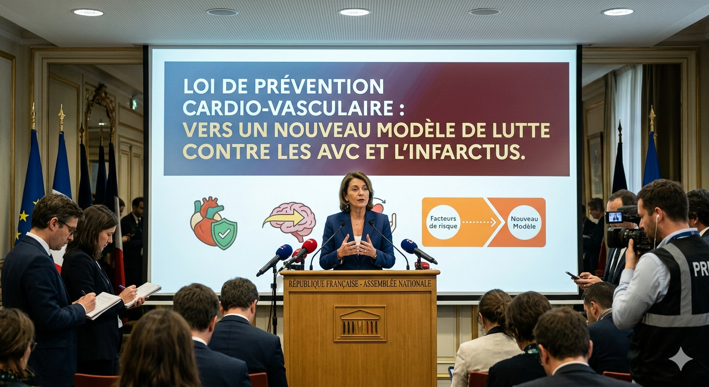  "Loi de prévention cardio-vasculaire : Vers un nouveau modèle de lutte contre les AVC et l'infarctus."  →